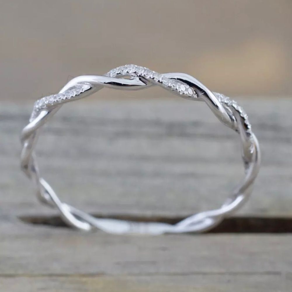 New Minimalist Stackable Twisted Silver Ring size 6, 7, 8 Dainty Ring